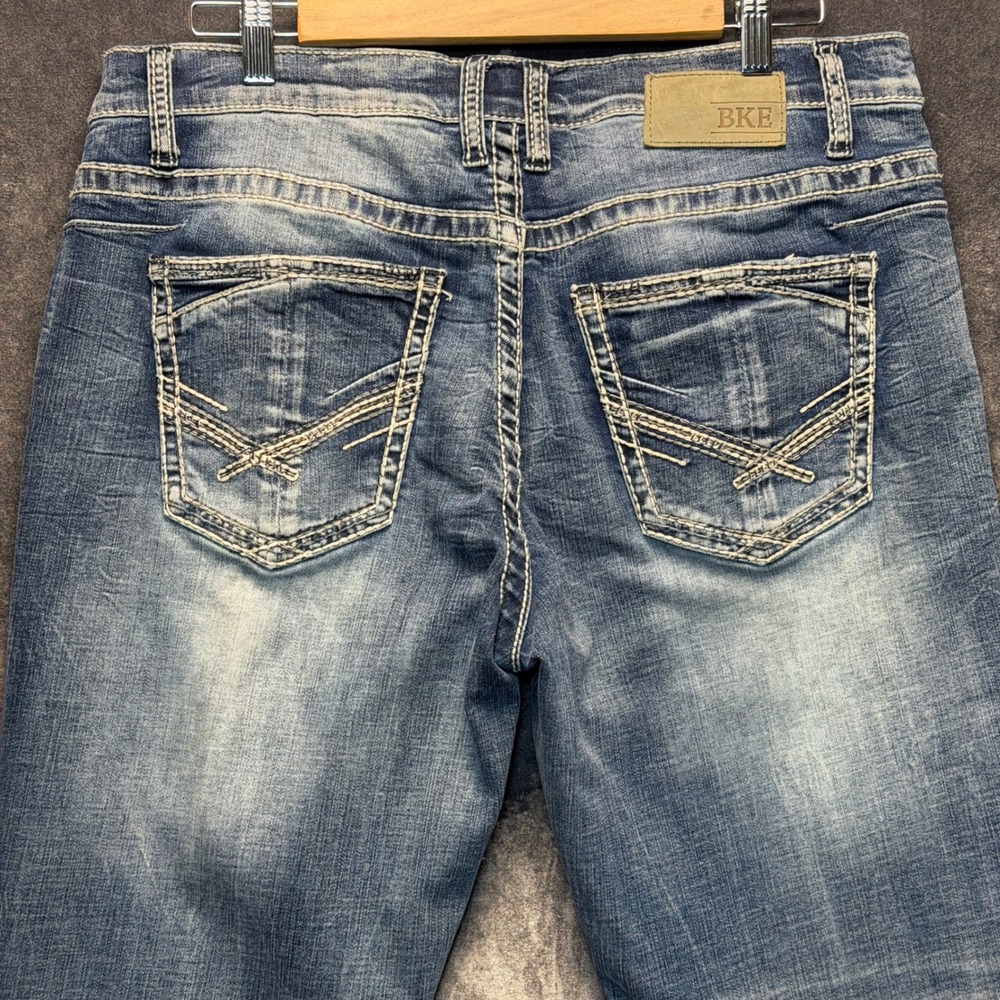 BKE Jake Jeans Mens 36R Blue Cotton Blend Straight Leg Mid Rise Light Wash Denim - Picture 11 of 12